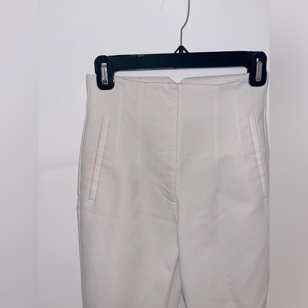 Zara white cropped trouser pant
